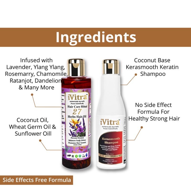 keratin shampoo and herbal hair oil combo